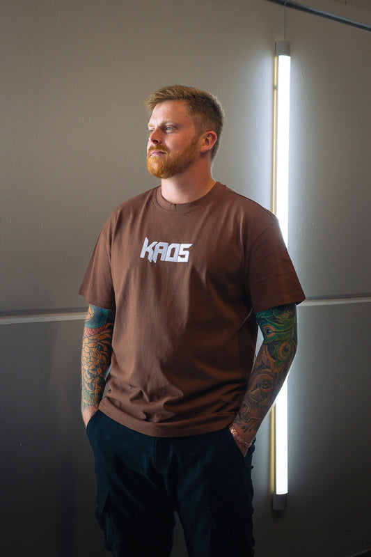 Kaos Premium Graphic tee in Bark Brown